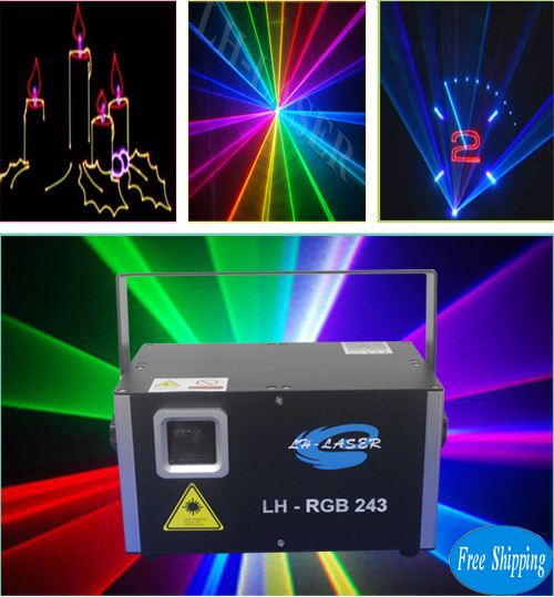 Free Shipping 2W Club  RGB Animation Laser Projector